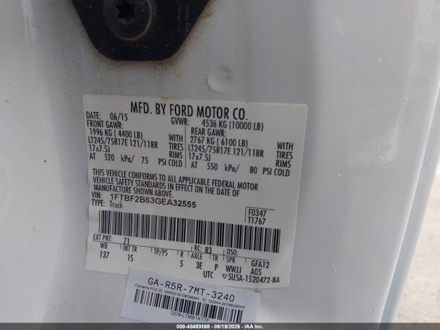 1FTBF2B63GEA32555 Ford F-250 Xl