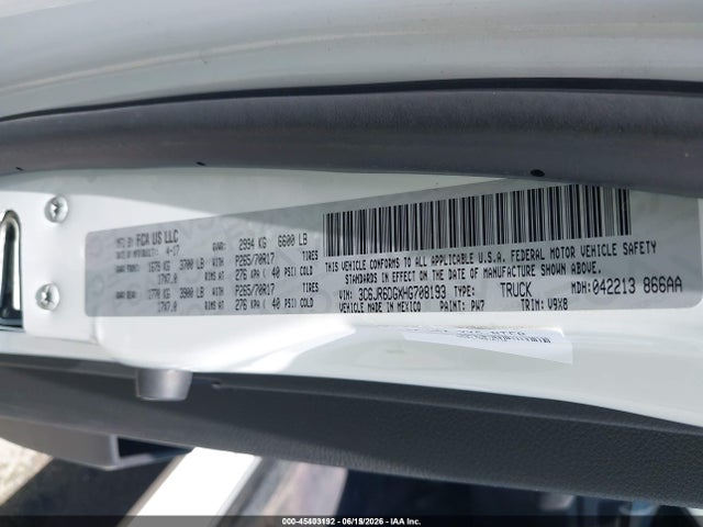 Продажа на аукционе авто 2017 Ram 1500 Tradesman  4x2 8' Box, vin: 3C6JR6DGXHG708193, номер лота: 45403192