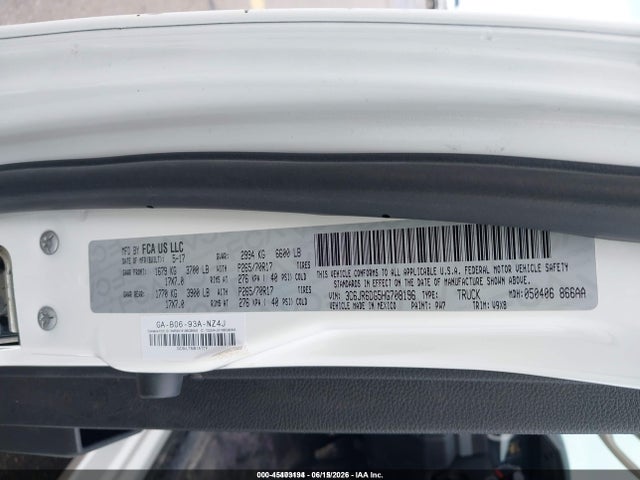 Aukcja sprzedaży 2017 Ram 1500 Tradesman  4x2 8' Box, vin: 3C6JR6DG5HG708196, numer aukcji: 45403194