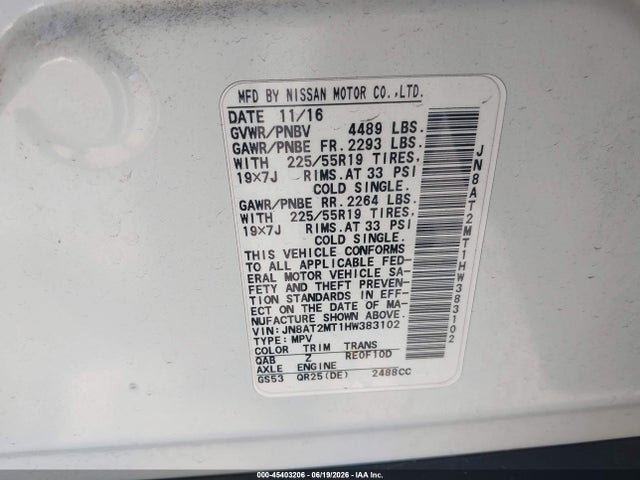 Nissan Rogue Sl 2017 JN8AT2MT1HW383102 Image 9
