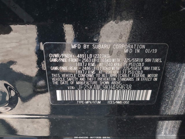Subaru Forester Touring 2019 JF2SKAWC9KH499638 Image 9