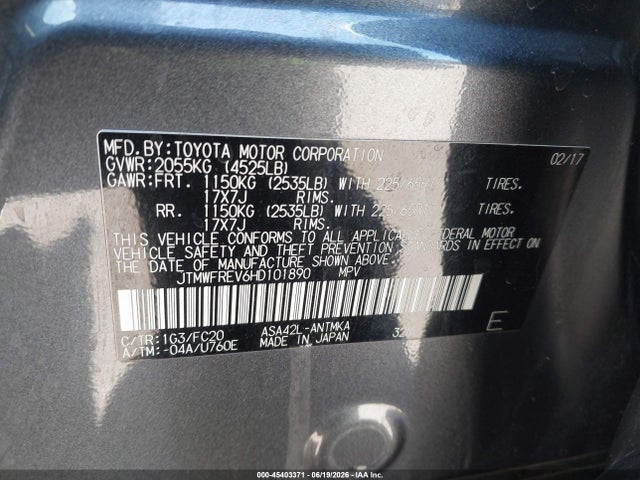 Toyota Rav4 Xle 2017 JTMWFREV6HD101890 Image 9