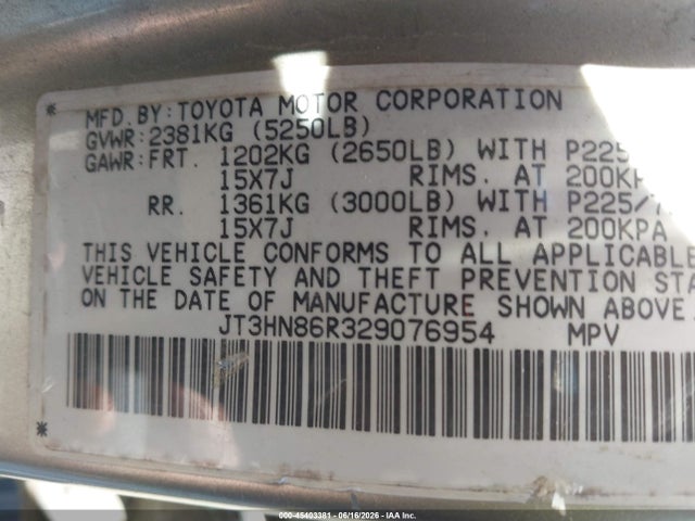 Aukcja sprzedaży 2002 Toyota 4runner Sr5 V6, vin: JT3HN86R329076954, numer aukcji: 45403381