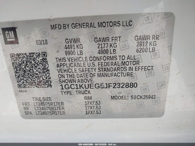1GC1KUEG5JF232880 Chevrolet Silverado 2500hd Work Truck