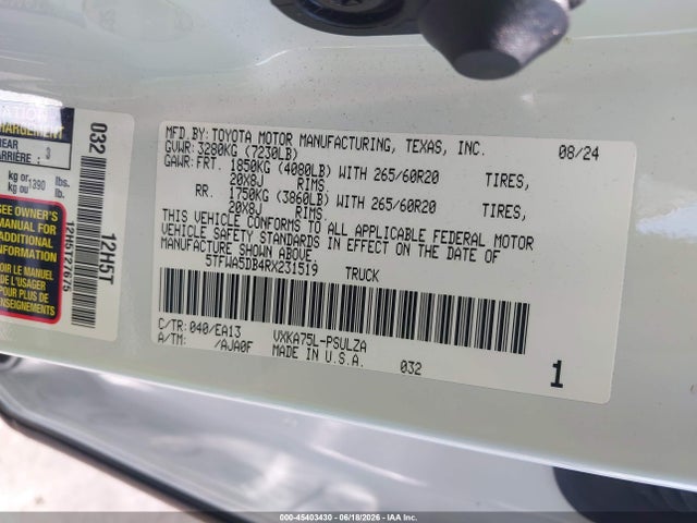 5TFWA5DB4RX231519 Toyota Tundra Limited