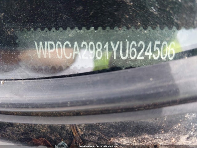 Продажа на аукционе авто 2000 Porsche Boxster, vin: WP0CA2981YU624506, номер лота: 45403449