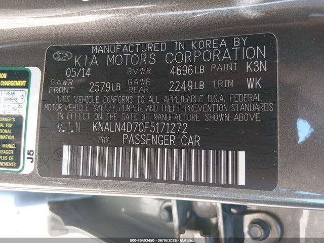 KIA Cadenza Premium 2015 KNALN4D70F5171272 Image 9