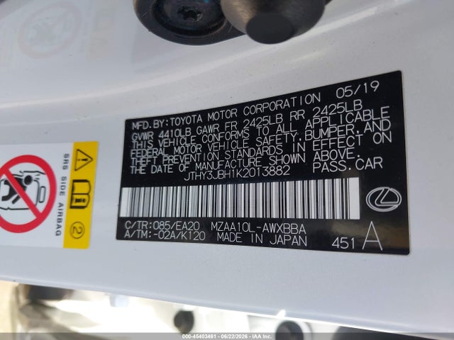 Lexus UX 200 2019 JTHY3JBH1K2013882 Image 9