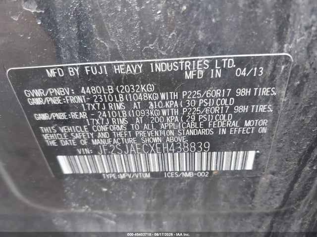 Subaru Forester 2.5i Premium 2014 JF2SJAECXEH438839 Image 9