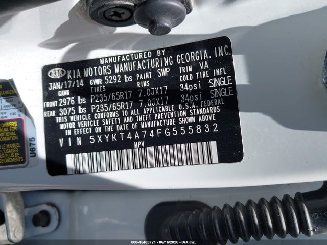 KIA Sorento Lx V6 2015 5XYKT4A74FG555832 Image 9