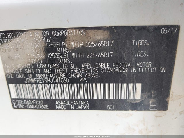 Toyota Rav4 Xle 2017 JTMWFREV9HJ141060 Image 9