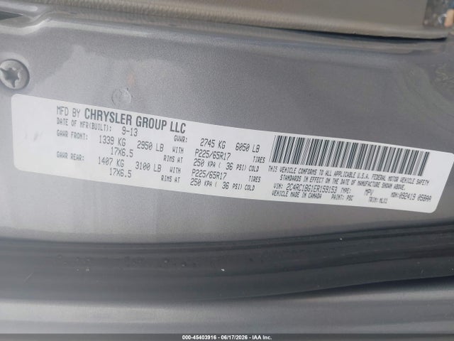 Aukcja sprzedaży 2014 Chrysler Town & Country Touring, vin: 2C4RC1BG1ER159153, numer aukcji: 45403916
