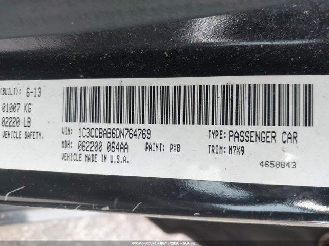 Продаж на аукціоні авто 2013 Chrysler 200 Lx, vin: 1C3CCBAB6DN764769, номер лоту: 45403941