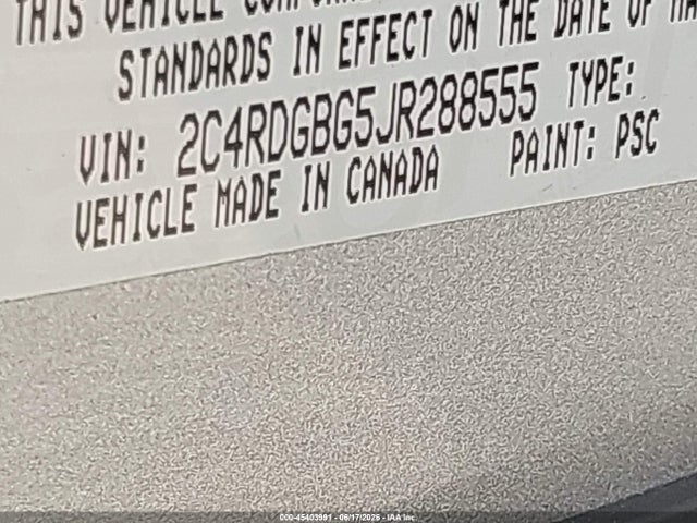 2C4RDGBG5JR288555 Dodge Grand Caravan Se