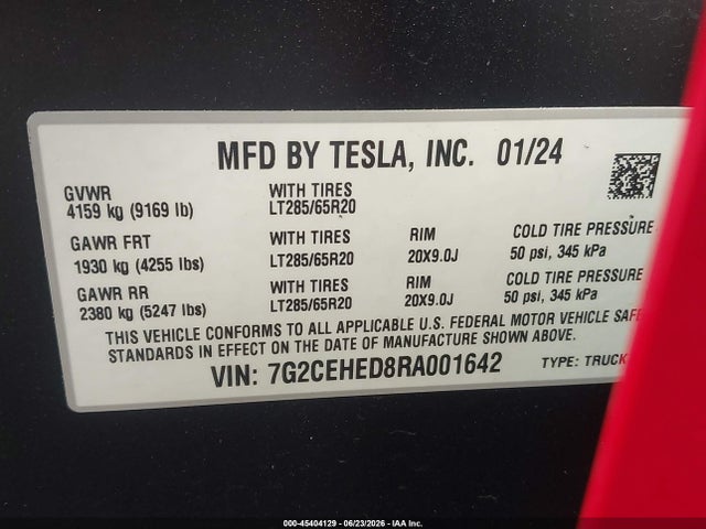Tesla Cybertruck All-wheel Drive 2024 7G2CEHED8RA001642 Image 9