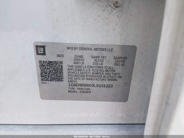 2020 Cadillac Ct5 Luxury მანქანა იყიდება აუქციონზე, vin: 1G6DM5RK0L0151323, აუქციონის ნომერი: 45404199