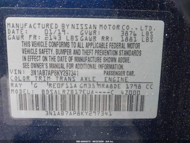 Nissan SENTRA SR 2019 3N1AB7AP8KY297341 Image 9