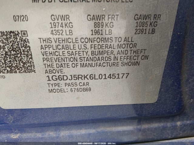 Aukcja sprzedaży 2020 Cadillac Ct4 Luxury, vin: 1G6DJ5RK6L0145177, numer aukcji: 45404448