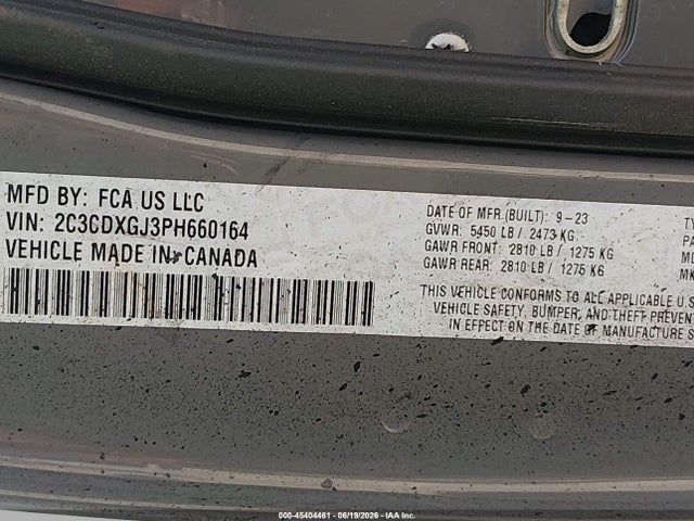 2C3CDXGJ3PH660164 Dodge Charger Scat Pack