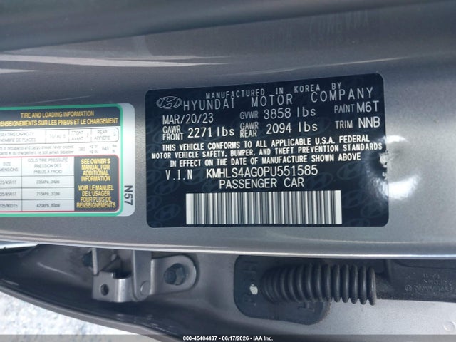 Aukcja sprzedaży 2023 Hyundai Elantra Sel, vin: KMHLS4AG0PU551585, numer aukcji: 45404497