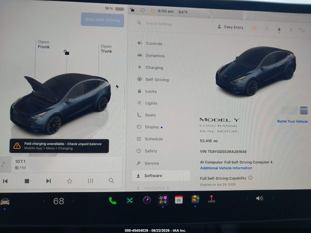 45404526 :رقم المزاد ، 7SAYGDEE0RA281645 vin ، 2024 Tesla Model Y Long Range Dual Motor All-wheel Drive مزاد بيع