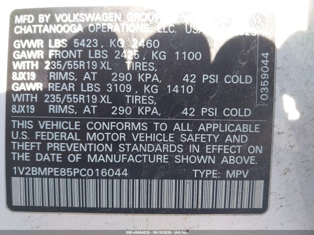 1V2BMPE85PC016044 Volkswagen Id.4 Standard