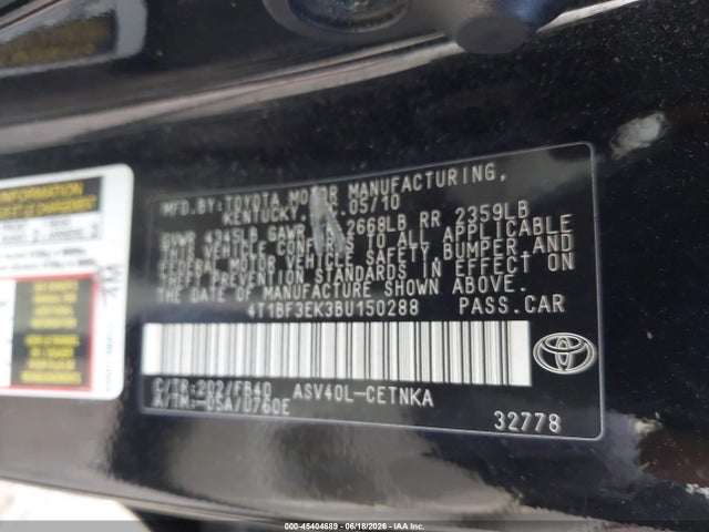 Продаж на аукціоні авто 2011 Toyota Camry Le, vin: 4T1BF3EK3BU150288, номер лоту: 45404689