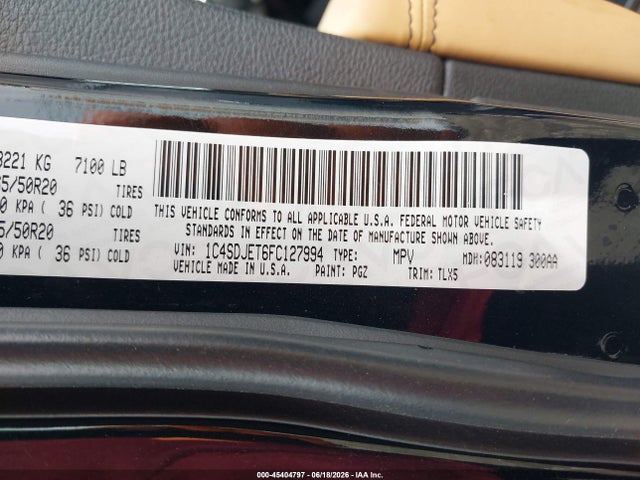 Dodge Durango Citadel 2015 1C4SDJET6FC127994 Image 9