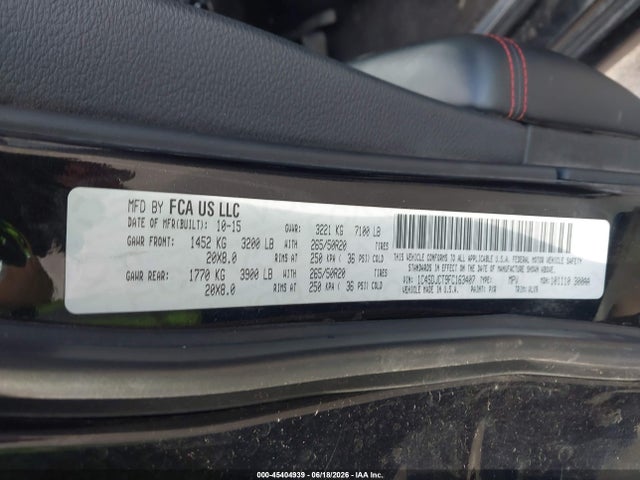Aukcja sprzedaży 2015 Dodge Durango R/t, vin: 1C4SDJCT9FC163407, numer aukcji: 45404939
