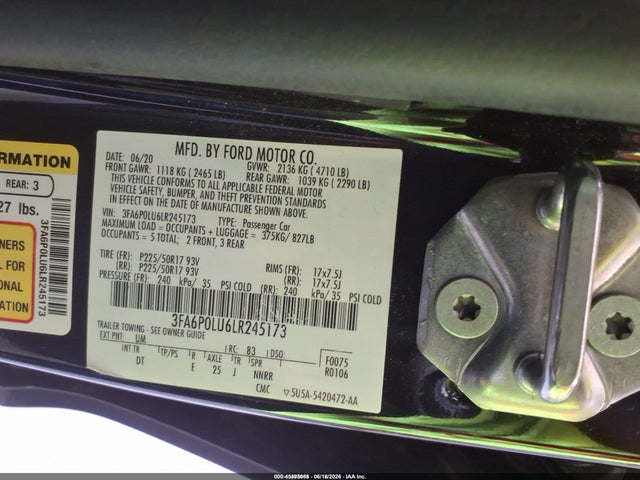 Ford Fusion Hybrid Se 2020 3FA6P0LU6LR245173 Image 9