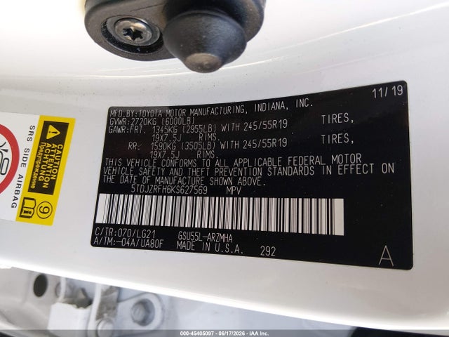 Toyota Highlander Se 2019 5TDJZRFH6KS627569 Image 9