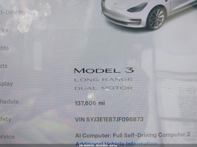 5YJ3E1EB7JF096873 Tesla Model 3 Long Range/performance
