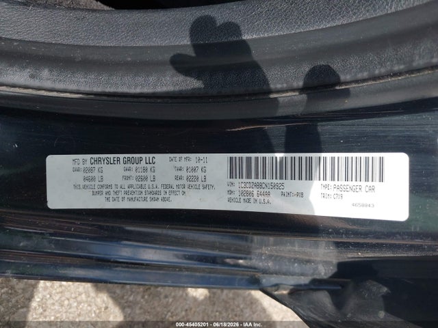 2012 Dodge Avenger Se მანქანა იყიდება აუქციონზე, vin: 1C3CDZAB8CN150925, აუქციონის ნომერი: 45405201