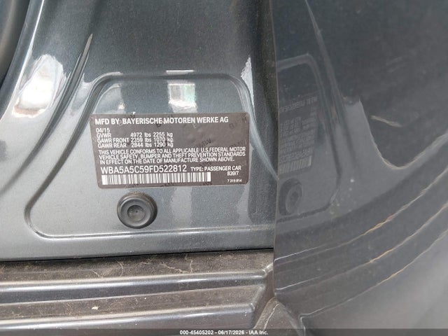 45405202 :رقم المزاد ، WBA5A5C59FD522812 vin ، 2015 Bmw 528i مزاد بيع