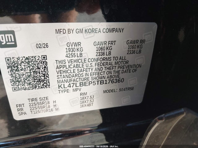 Продажа на аукционе авто 2026 Buick Envista Sport Touring Fwd, vin: KL47LBEP5TB176360, номер лота: 45405223