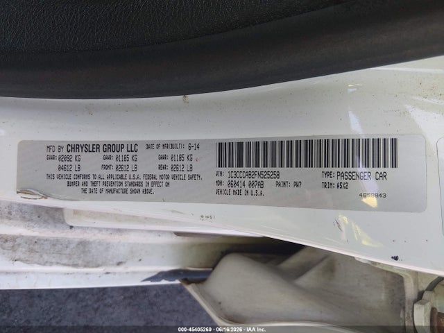 Aukcja sprzedaży 2015 Chrysler 200 Limited, vin: 1C3CCCAB2FN525258, numer aukcji: 45405269