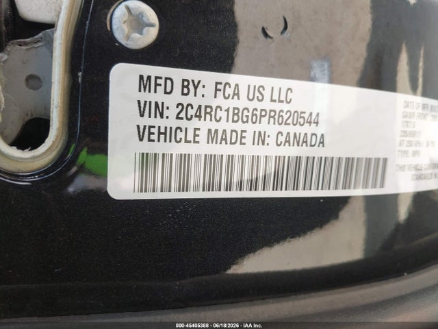 Aukcja sprzedaży 2023 Chrysler Pacifica Touring L, vin: 2C4RC1BG6PR620544, numer aukcji: 45405388