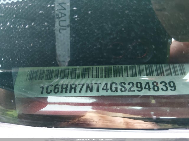 45405690 :رقم المزاد ، 1C6RR7NT4GS294839 vin ، 2016 Ram 1500 Laramie مزاد بيع