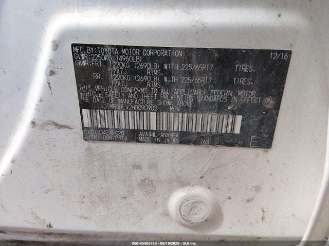 Auction sale of the 2017 Toyota Rav4 Hybrid Xle, vin: JTMRJREV2HD090902, lot number: 45405749
