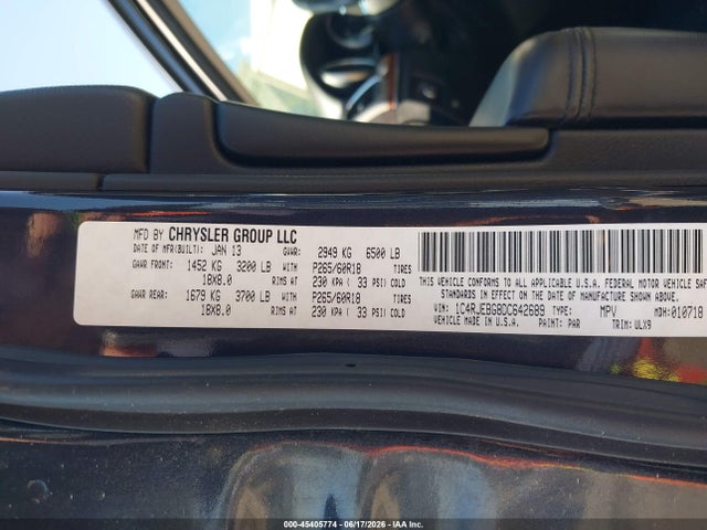 45405774 :رقم المزاد ، 1C4RJEBG8DC642689 vin ، 2013 Jeep Grand Cherokee Limited مزاد بيع