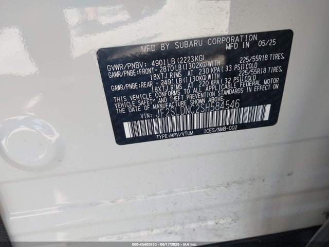 Продажа на аукционе авто 2025 Subaru Forester Limited, vin: JF2SLDNC2SH584546, номер лота: 45405853
