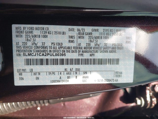 Lincoln Corsair Standard 2023 5LMCJ1CA2PUL00395 Image 9