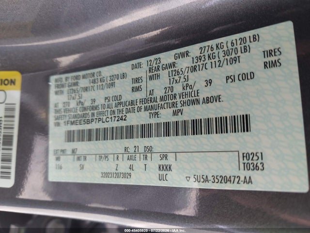 1FMEE5BP7PLC17242 Ford Bronco Black Diamond