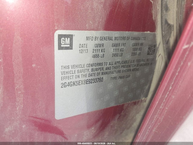 Aukcja sprzedaży 2014 Buick Regal Turbo, vin: 2G4GK5EX8E9233760, numer aukcji: 45405923