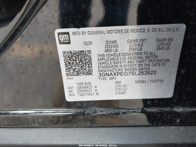 Chevrolet Equinox Awd Lt 2025 3GNAXPEG7SL253523 Image 9