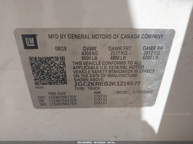 Chevrolet Silverado 2500hd Wt 2019 2GC2KREG2K1219577 Image 9