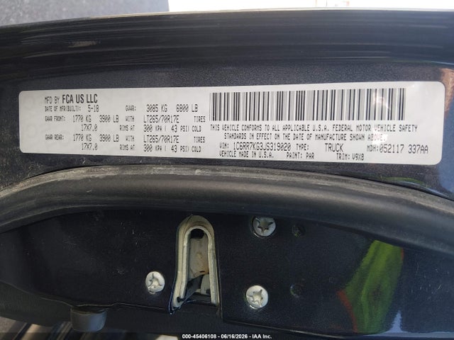 RAM 1500 2018 1C6RR7KG3JS319020 Image 9