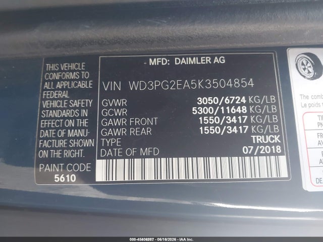 Mercedes-Benz Metris 2019 WD3PG2EA5K3504854 Image 9
