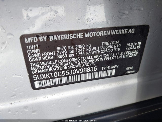 45406238 :رقم المزاد ، 5UXKT0C55J0V98836 vin ، 2018 Bmw X5 Edrive Xdrive40e Iperformance مزاد بيع
