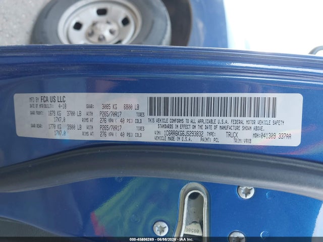 1C6RR6KG6JS293832 RAM 1500 Tradesman 4x2 5&#039;7 Box
